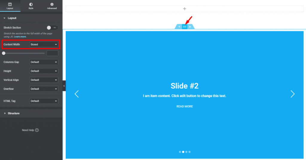 slider settings