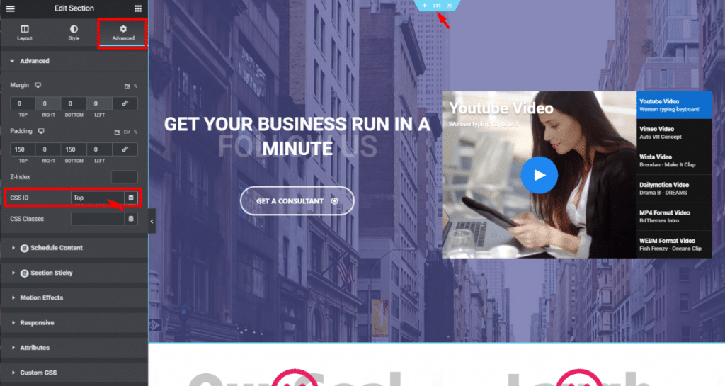 ingle page website using elementor & wordpress